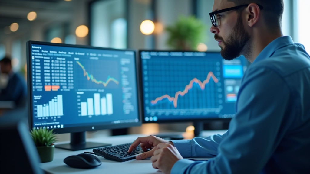 Handelsanalyst arbeitet mit Daten